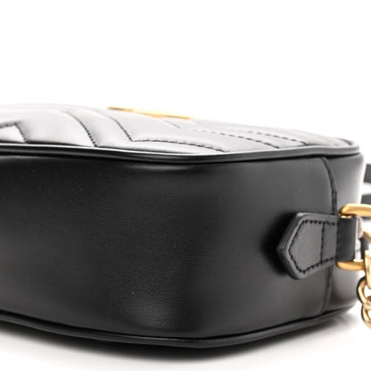Gucci Calfskin Matelasse Mini GG Marmont Chain Shoulder Bag Black 10 of 10