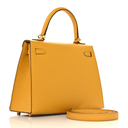 Hermes Epsom Kelly Sellier 25 Jaune Ambre 2 of 13