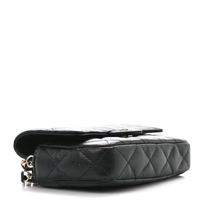 Chanel Caviar Quilted Flap Phone Holder With Chain Black 4 of 13