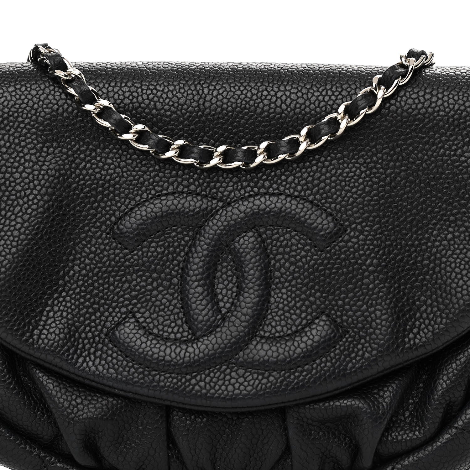 Chanel Caviar Half Moon Wallet On Chain WOC Black 11 of 14