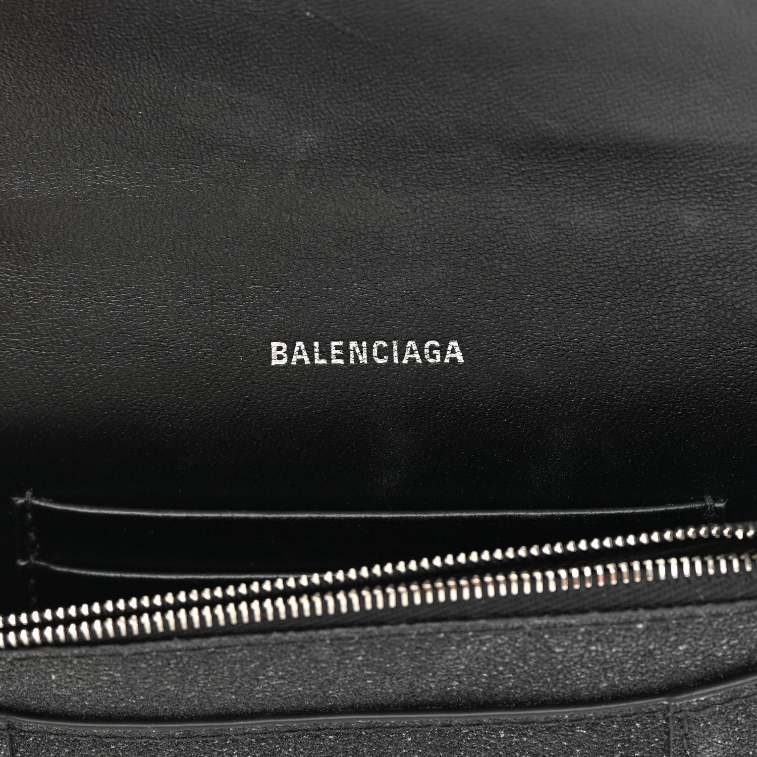 Balenciaga Sparkling Fabric XS Hourglass Wallet On Chain Black 6 of 14