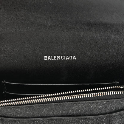 Balenciaga Sparkling Fabric XS Hourglass Wallet On Chain Black 6 of 14
