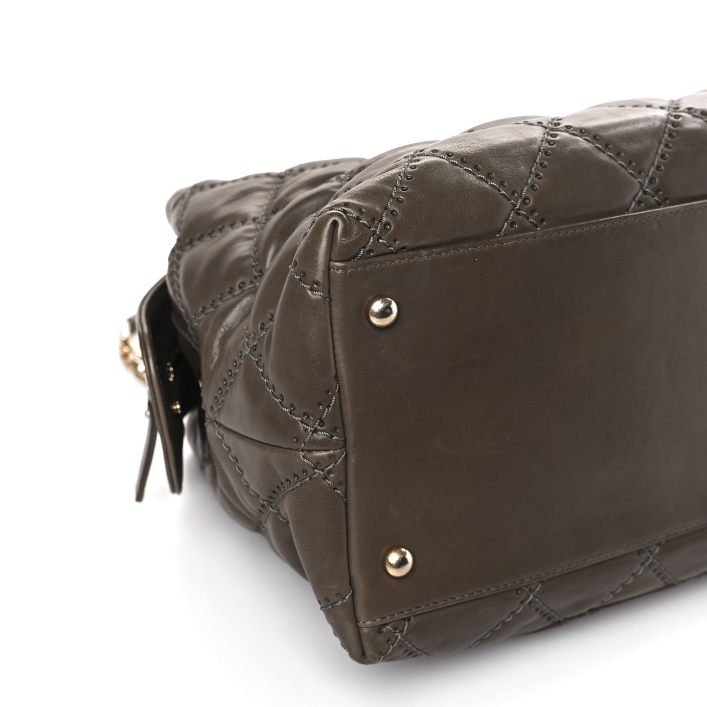 Calfskin Quilted Retro Chain Shoulder Bag Grey