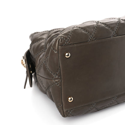 Chanel Calfskin Quilted Retro Chain Shoulder Bag Grey 8 of 9