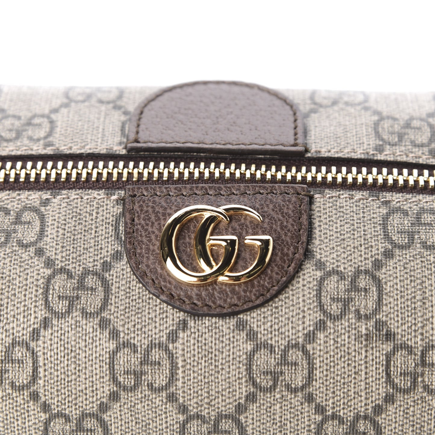 Soft GG Supreme Monogram Calfskin Medium Ophidia Cosmetic Case Beige Ebony New Acero