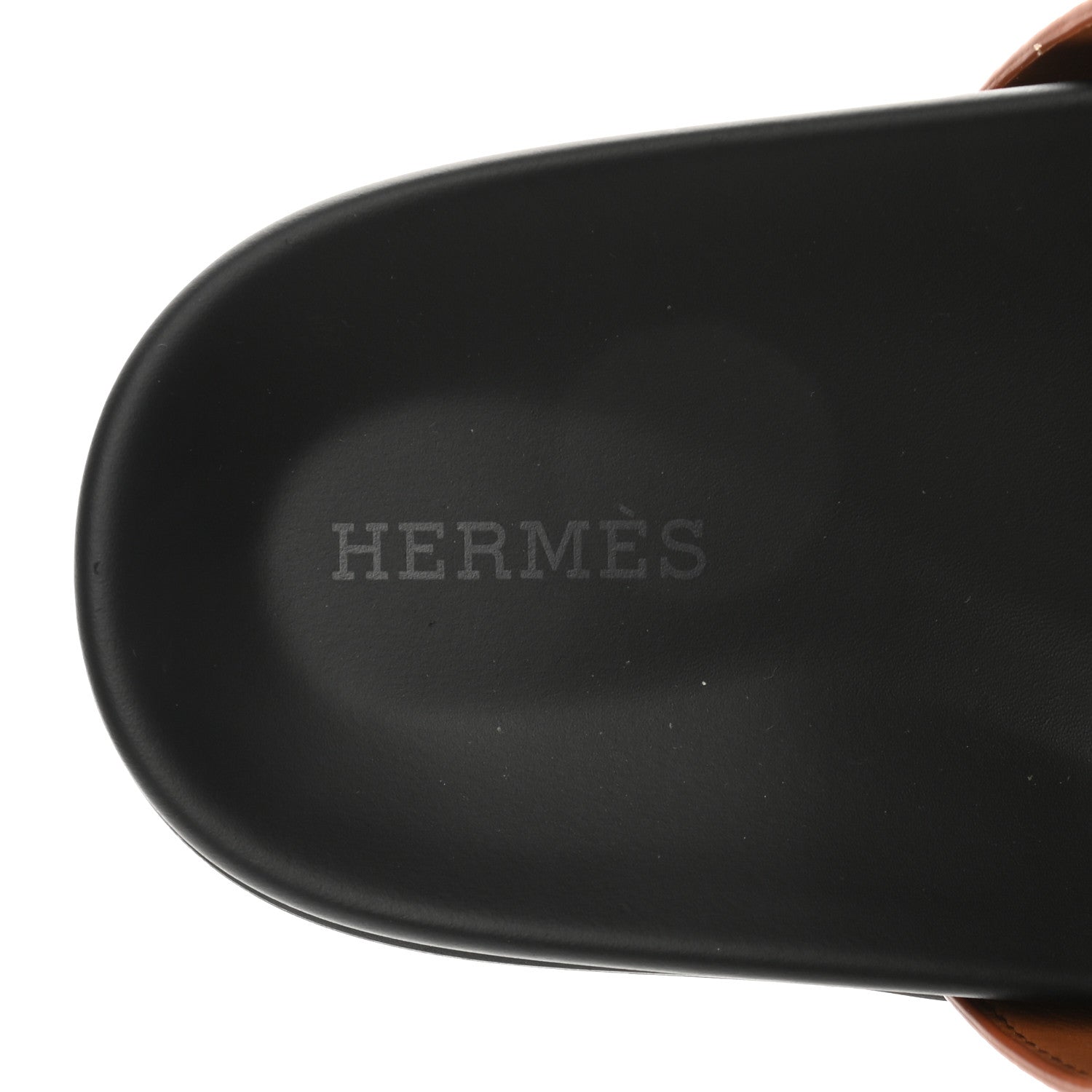 Hermes Epsom Womens Chypre Sandals 39 Natural 7 of 9