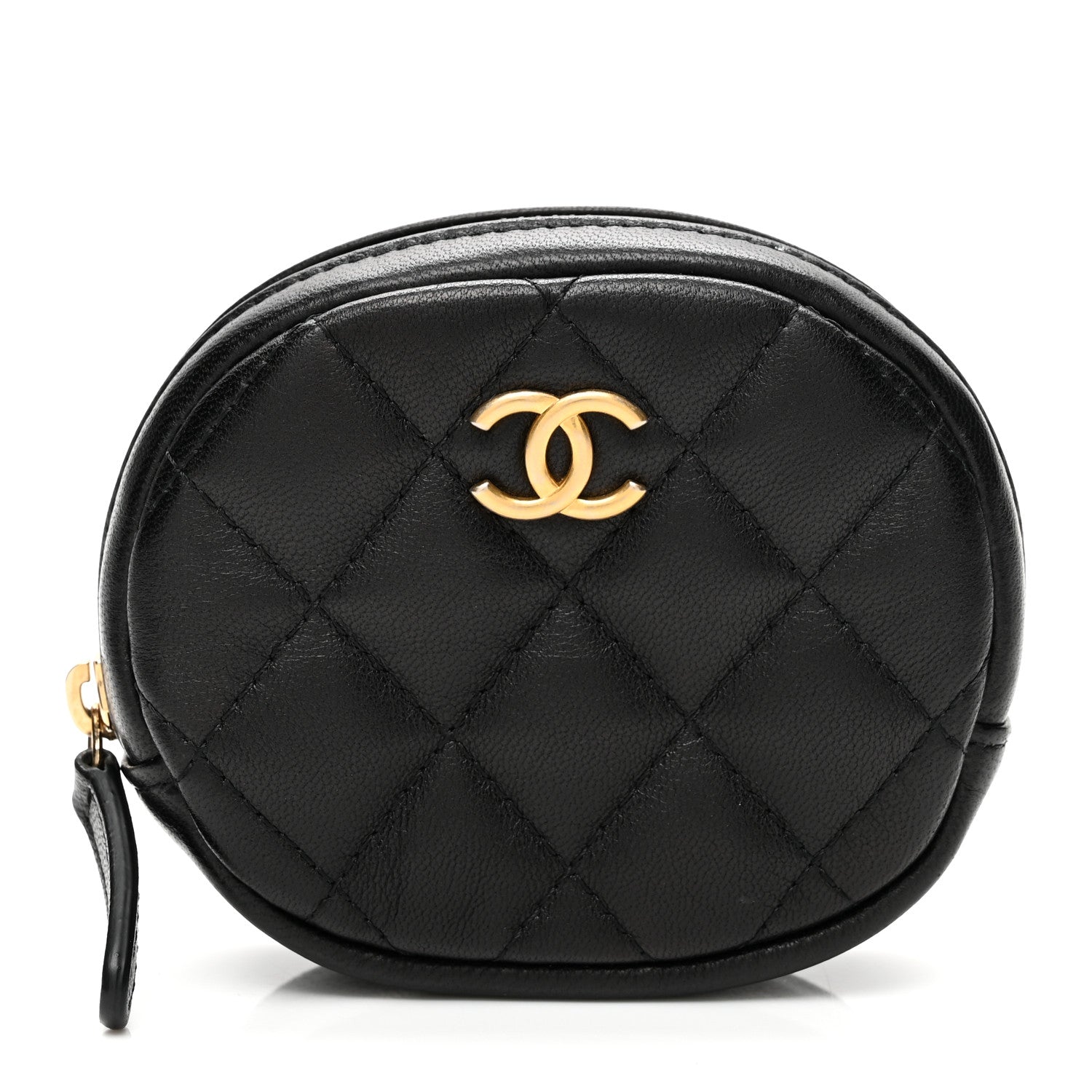 Chanel Lambskin Quilted Zip Around Classic Coin Purse Black 1 of 7