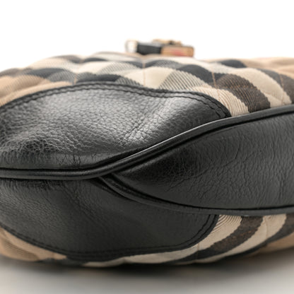 Burberry House Check Quilted Brook Hobo Black 9 of 11