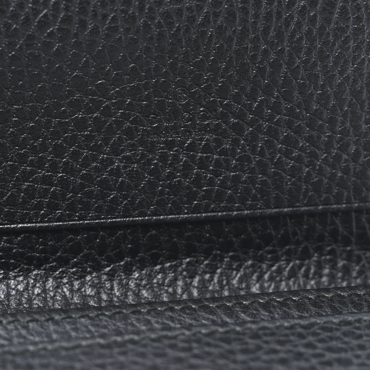 Gucci Pebbled Calfskin GG Marmont Card Case Black 6 of 8