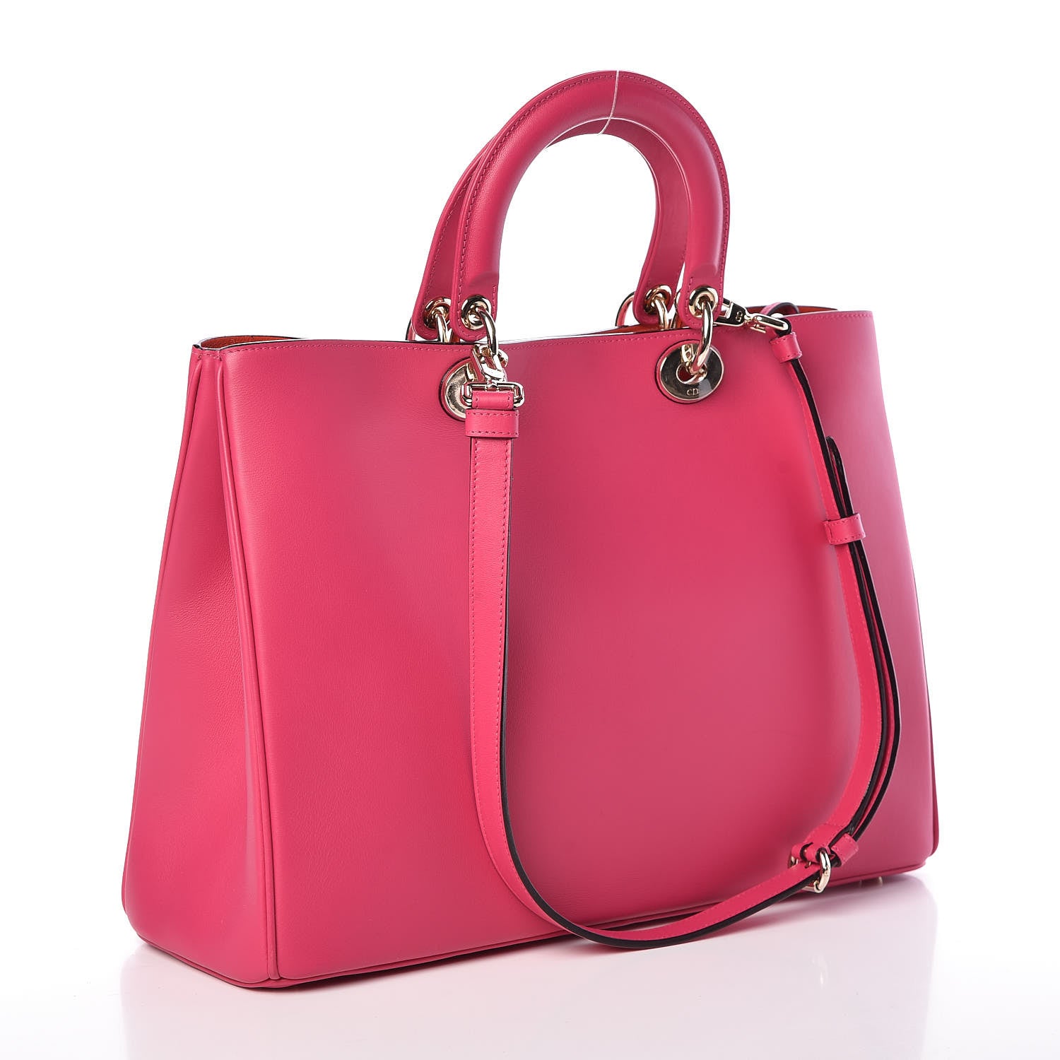 Christian Dior Smooth Calfskin Large Diorissimo Tote Fuchsia 4 of 9