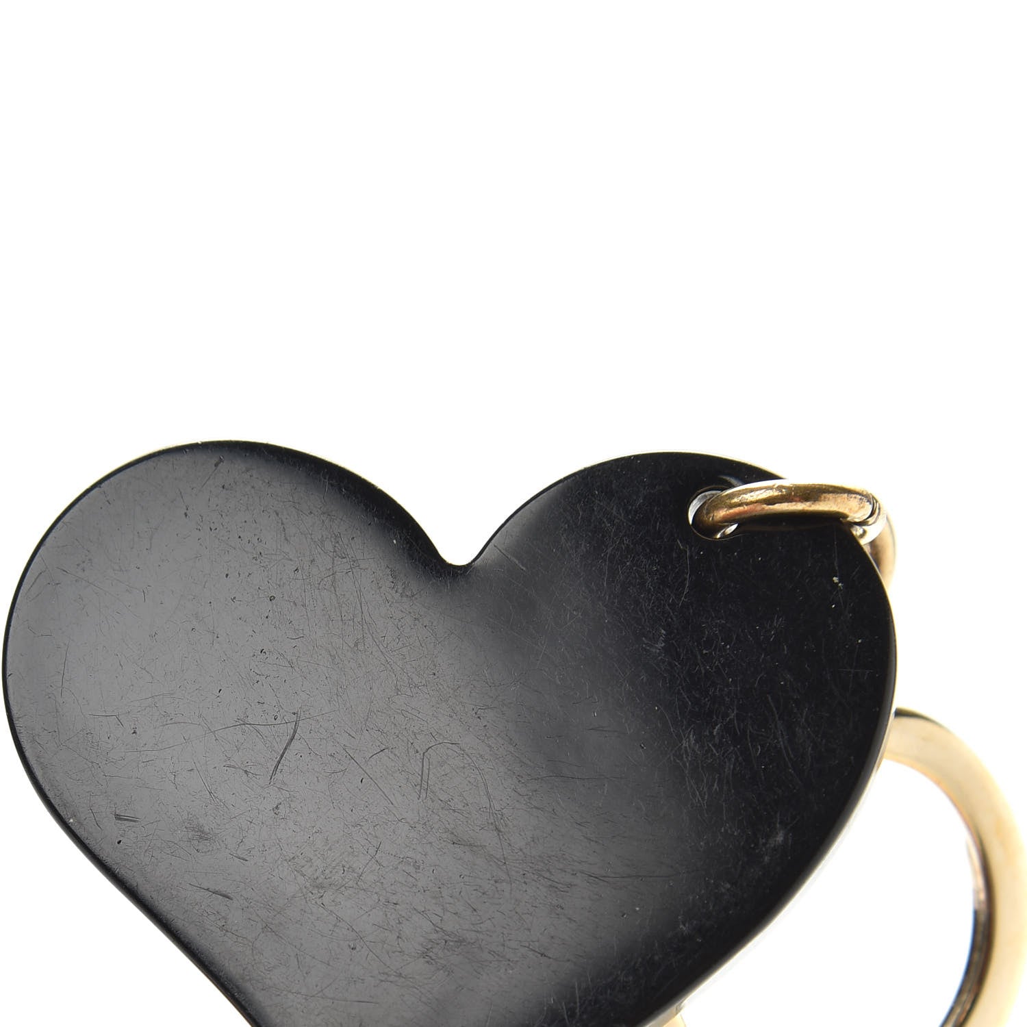 Gucci Resin Crystal Heart Key Chain Black 3 of 4