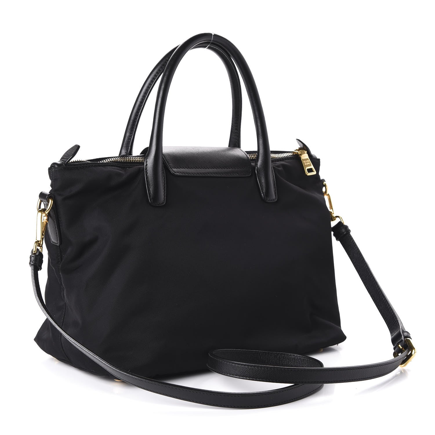 Prada Saffiano Tessuto Nylon Tote Black 3 of 9