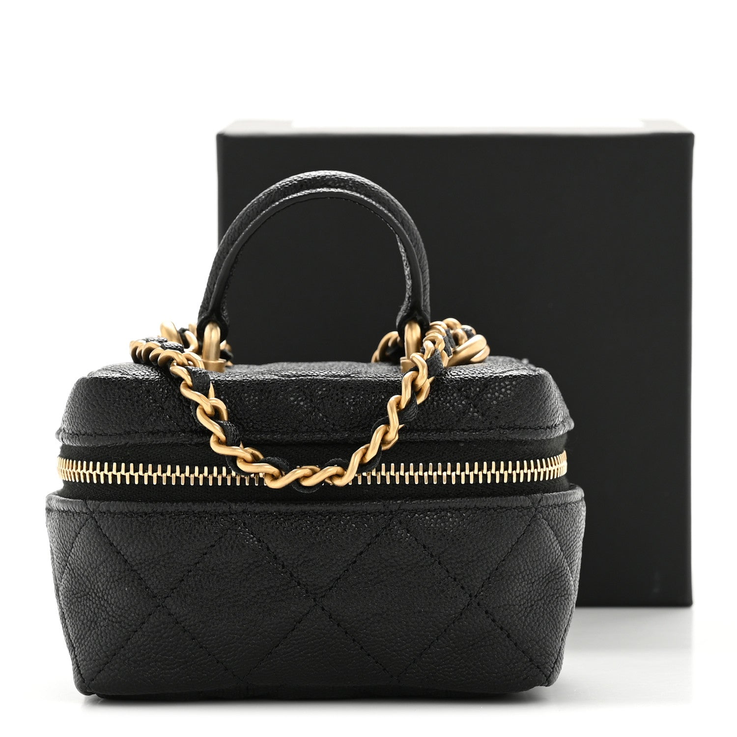 Chanel Caviar Quilted Mini Top Handle Vanity With Chain Black 11 of 11