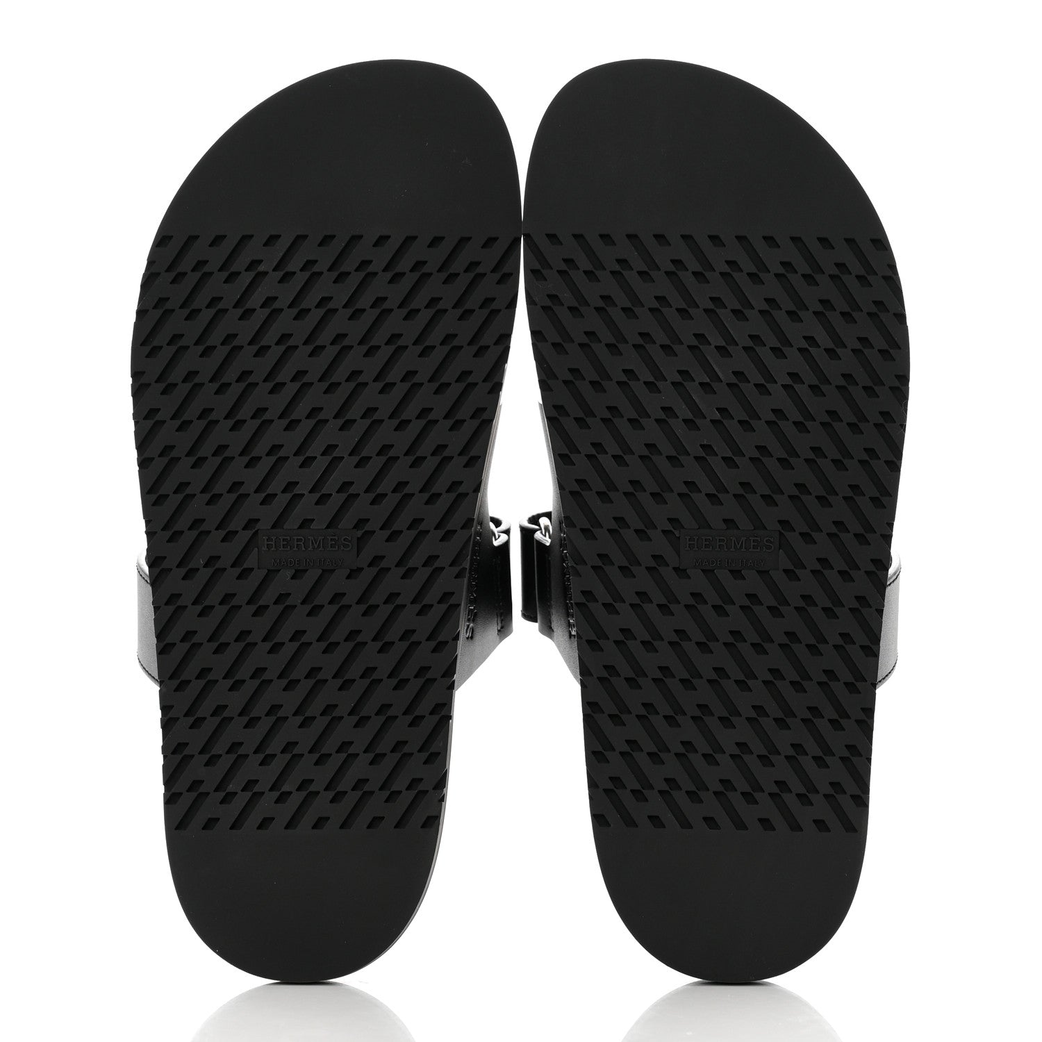 Hermes Calfskin Womens Chypre Sandals 38.5 Black 5 of 8