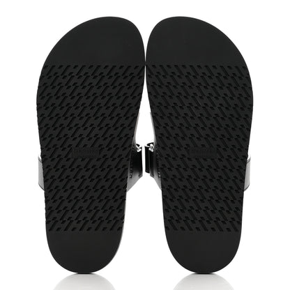 Hermes Calfskin Womens Chypre Sandals 38.5 Black 5 of 8