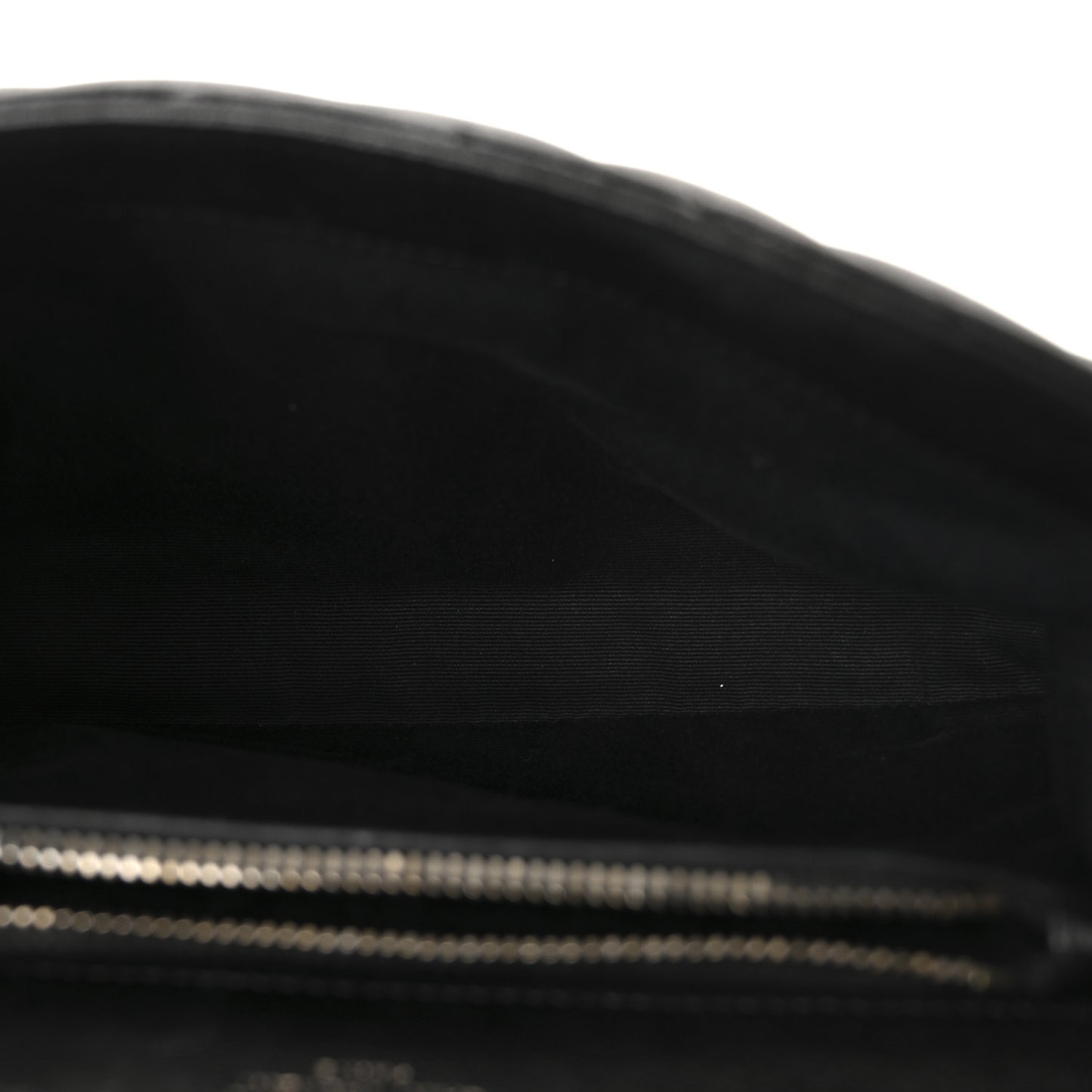 Sheepskin Matelasse Chevron Monogram Medium College Bag Black