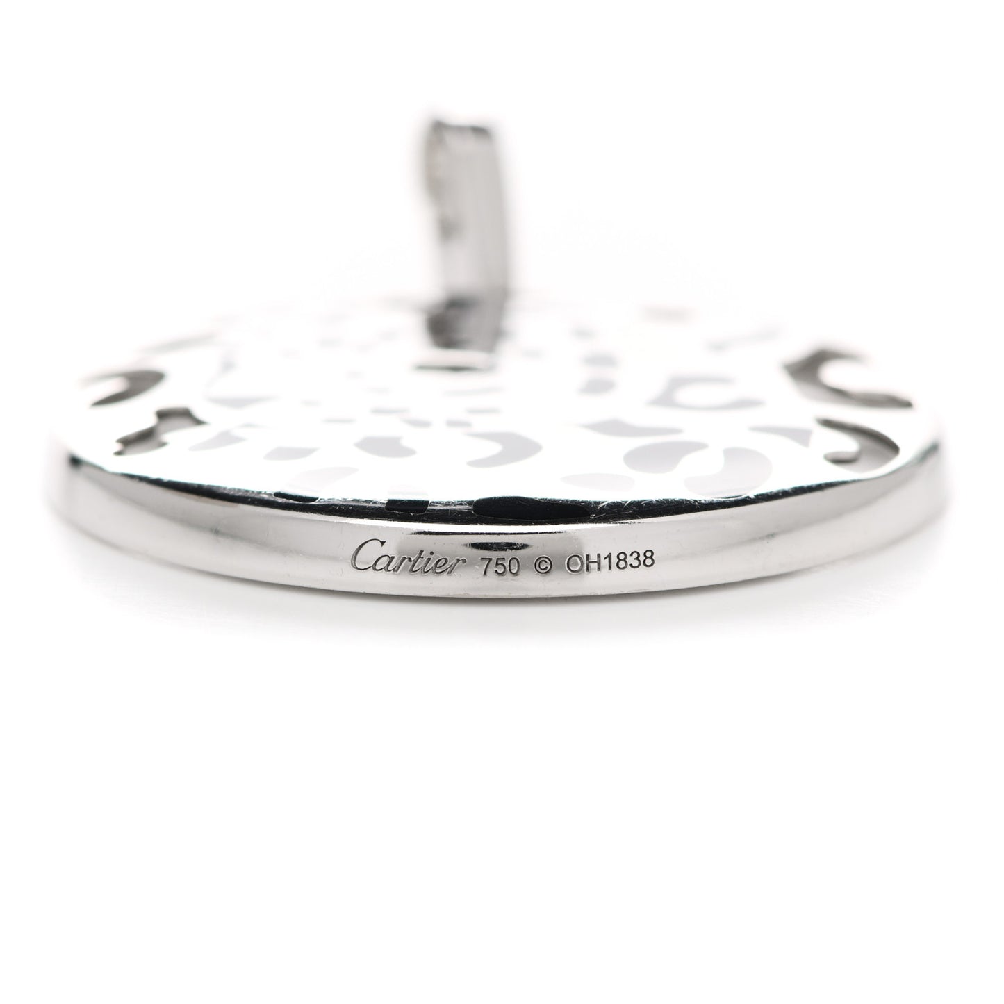 18K White Gold Onyx Emerald Panthere De Cartier Medallion Pendant