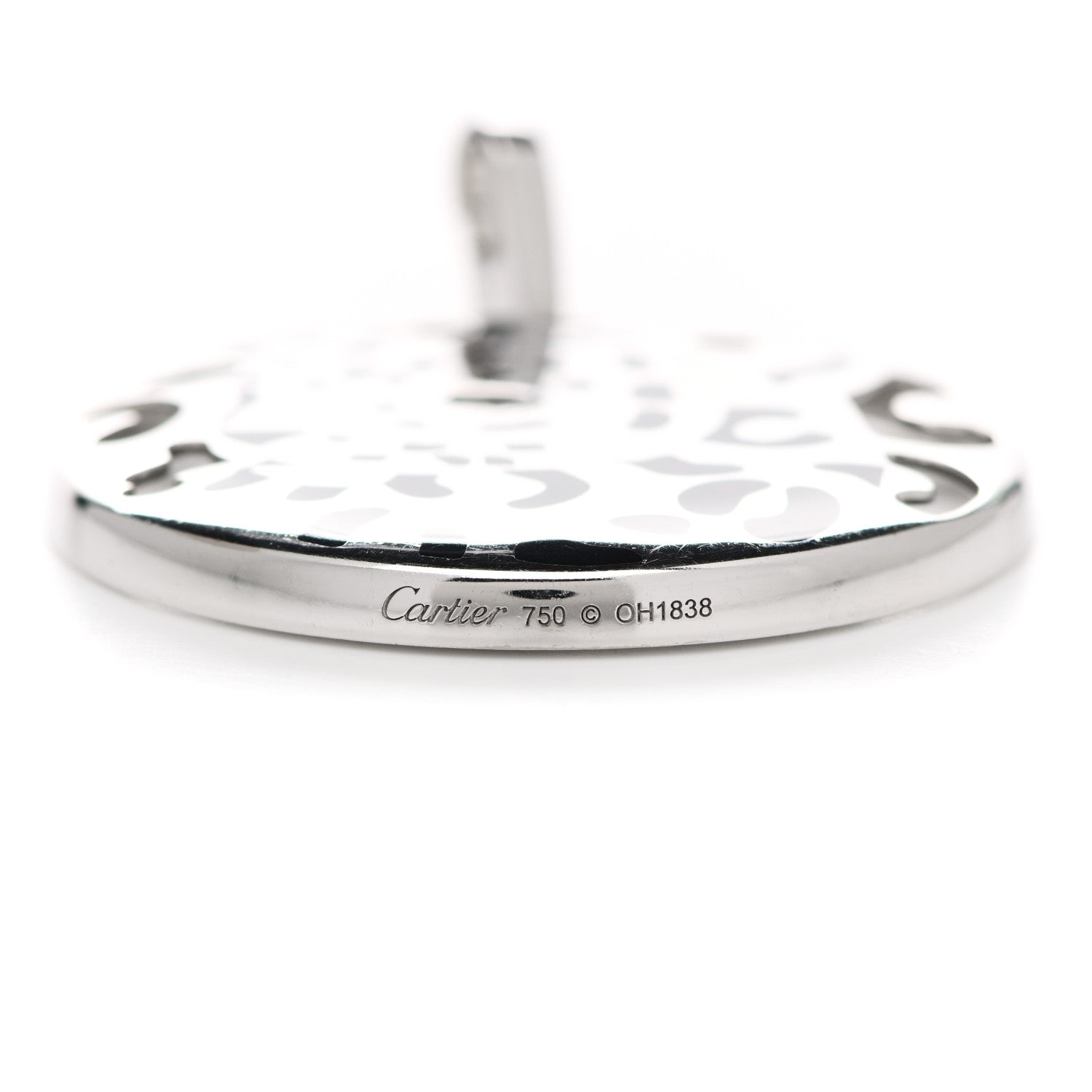 Cartier 18K White Gold Onyx Emerald Panthere De Cartier Medallion Pendant 3 of 3