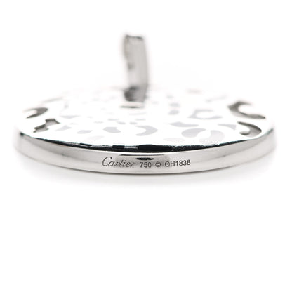 Cartier 18K White Gold Onyx Emerald Panthere De Cartier Medallion Pendant 3 of 3