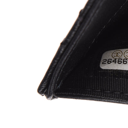 Chanel Lambskin Camellia Embossed Small Wallet Black 7 of 8