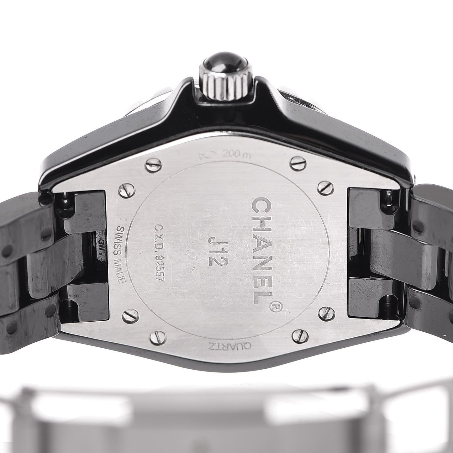 Stainless Steel Ceramic 33mm J12 Quartz Watch Intense Black