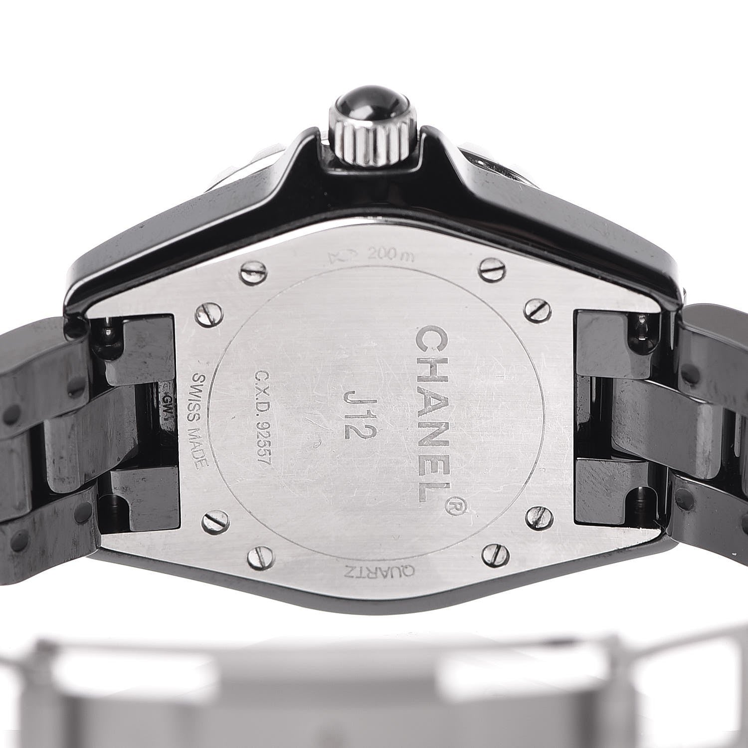 Chanel Stainless Steel Ceramic 33mm J12 Quartz Watch Intense Black 6 of 8