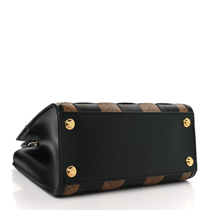 Louis Vuitton Calfskin Monogram Damier Tressage City Steamer PM Black 4 of 9