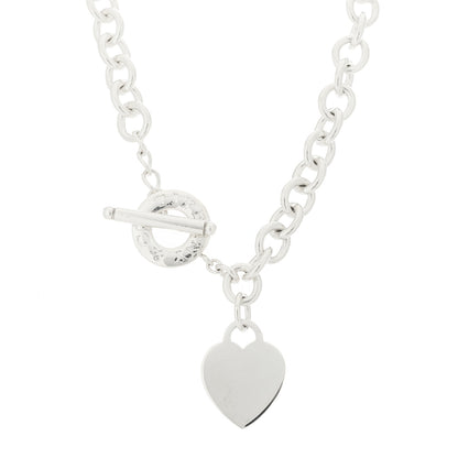 Tiffany Sterling Silver Heart Tag Toggle Necklace 1 of 4