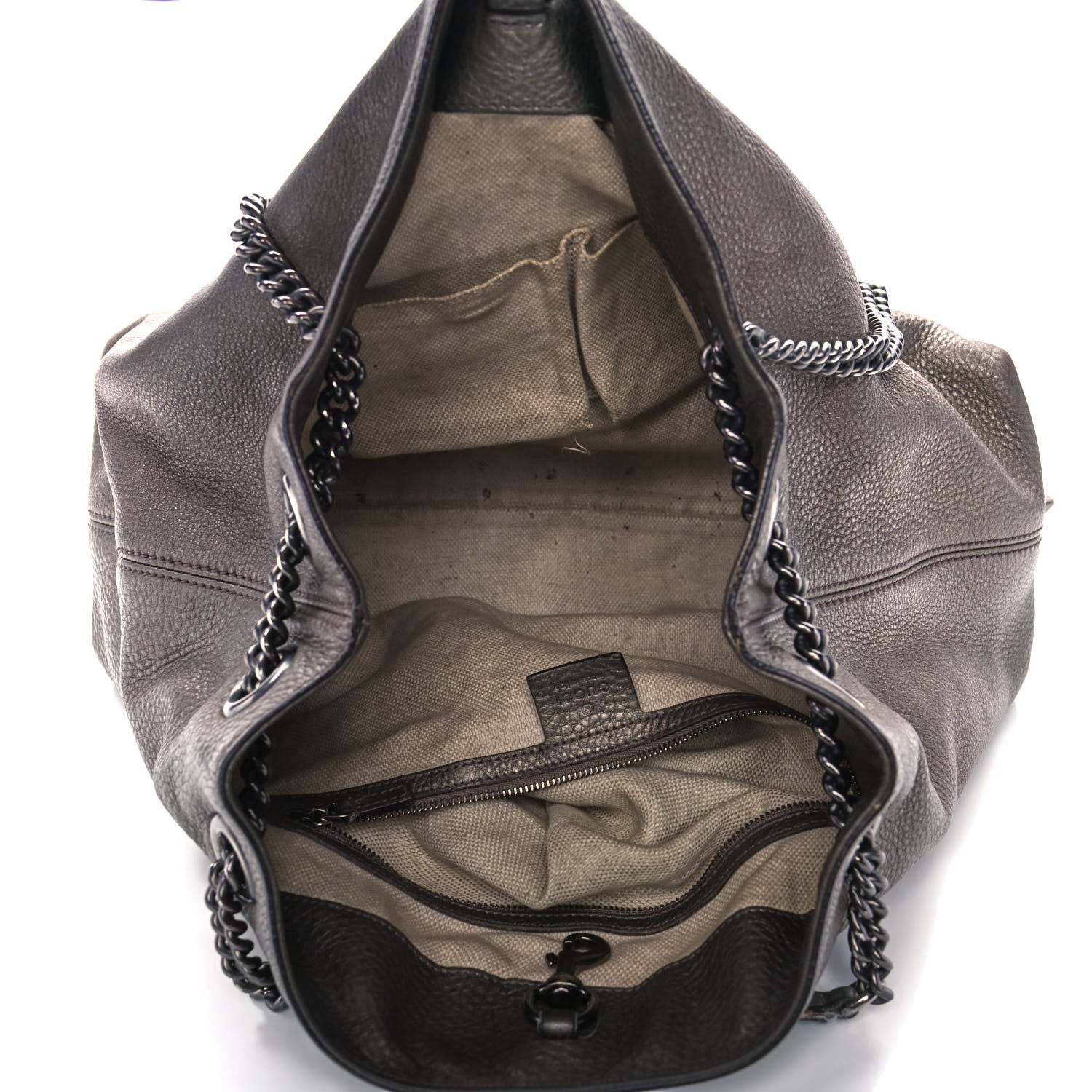 Gucci Metallic Pebbled Calfskin Medium Soho Chain Shoulder Bag Sasso 5 of 15
