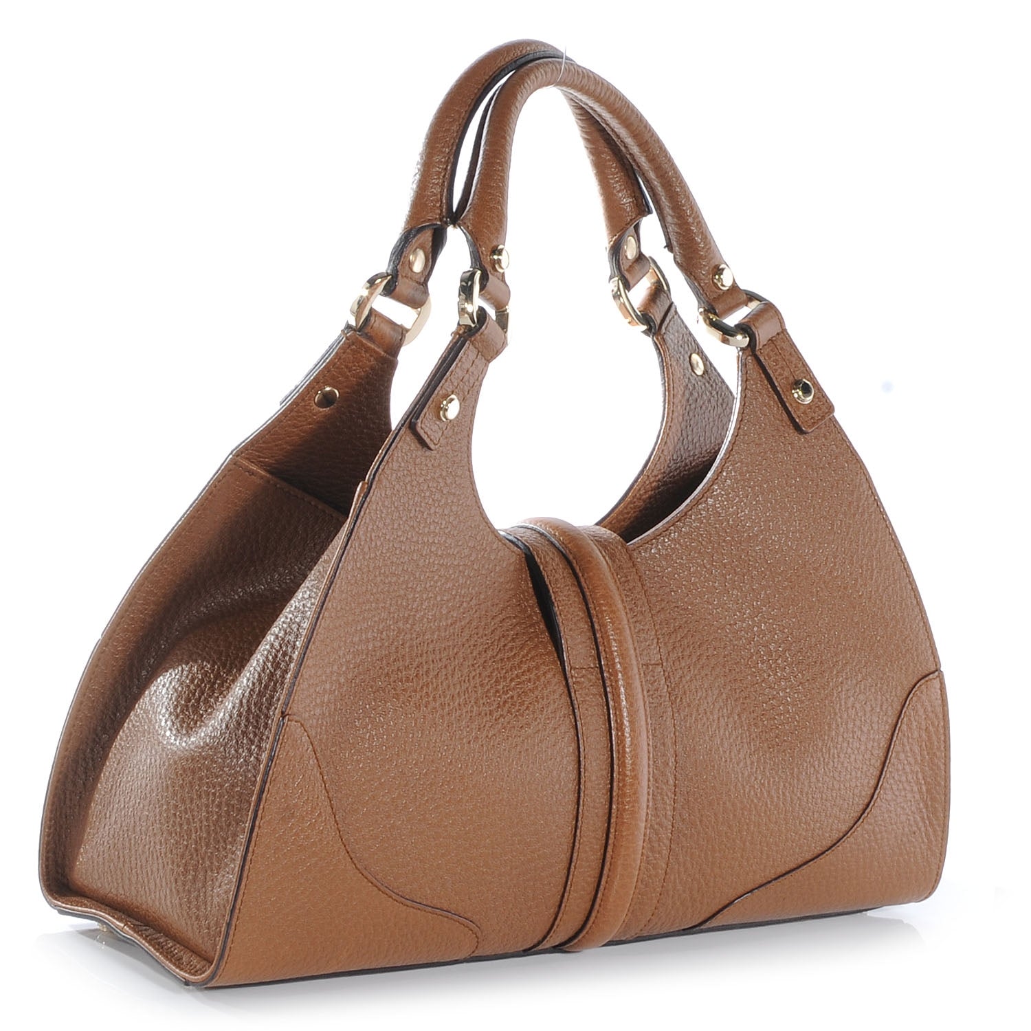 Gucci Leather Medium Bardot Brown 3 of 7