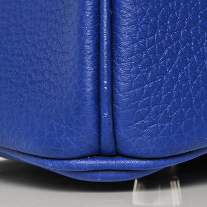 Hermes Togo Horseshoe Birkin 30 Bleu Electrique Rose Lipstick 27 of 29