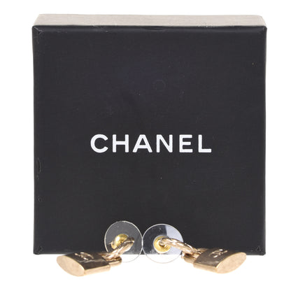 Chanel Metal Lock Drop Earrings Light Gold 5 of 5