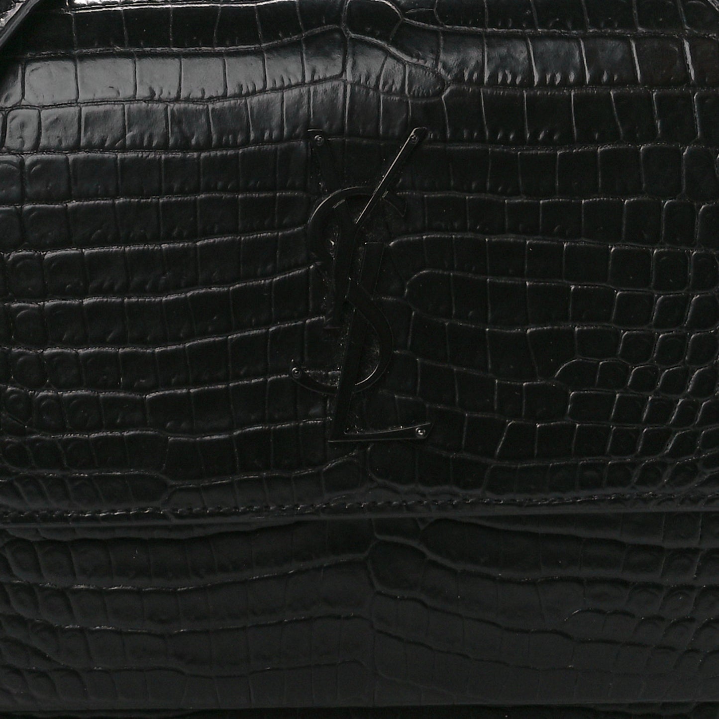 Calfskin Crocodile Embossed Medium Monochrome Monogram Sunset Black