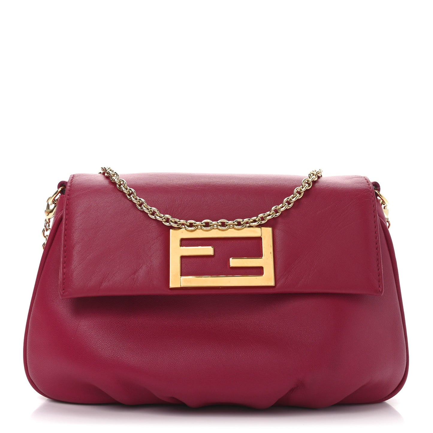 Vitello Flamingo Fendista Pouchette Crossbody Fuxia