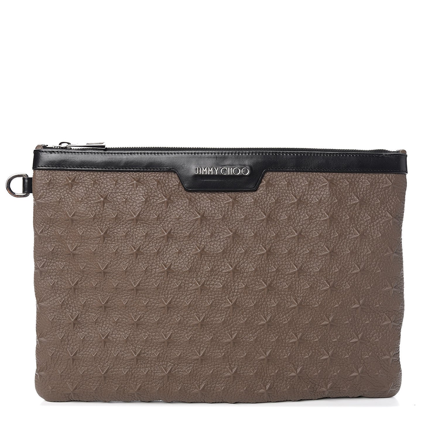 Grained Calfskin Star Embossed Derek Document Holder Taupe