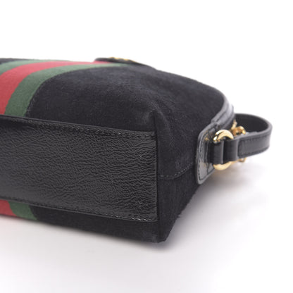 Gucci Suede Patent Web GG Small Ophidia Dome Shoulder Bag Black 9 of 10