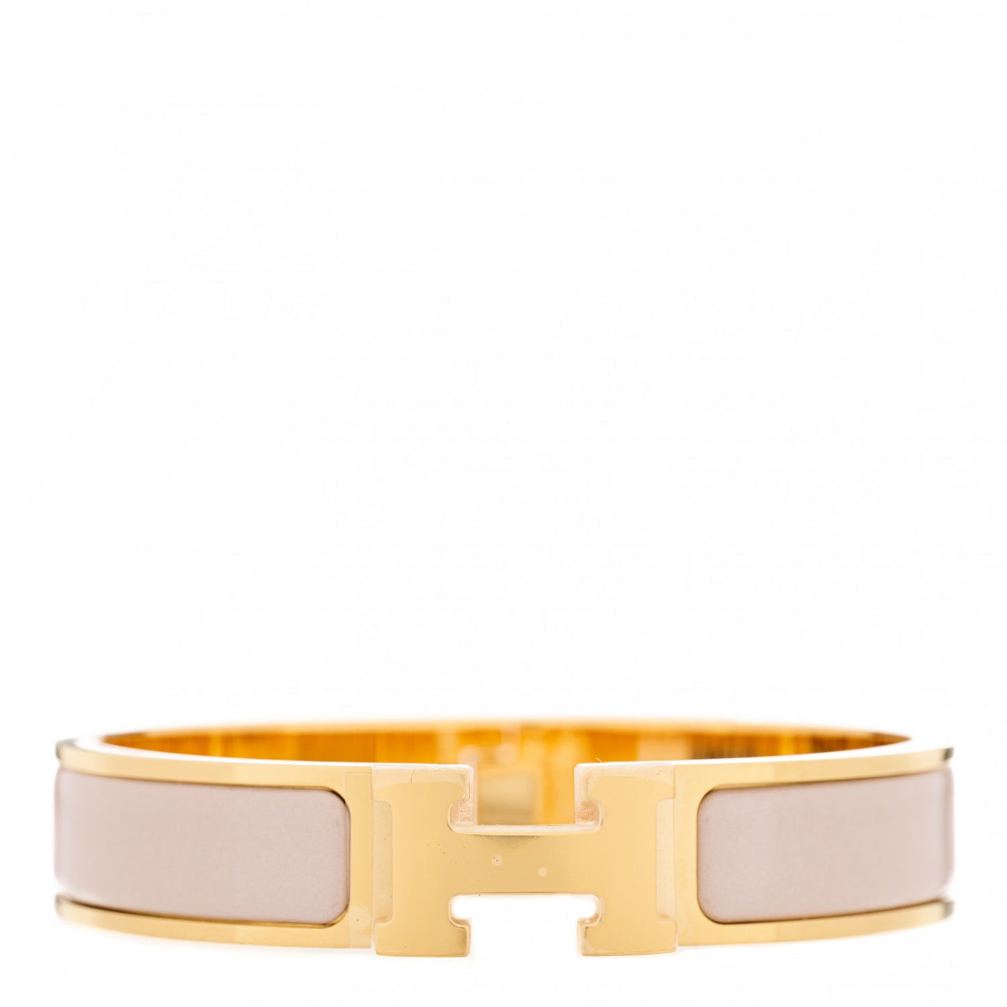 Enamel Narrow Clic Clac H Bracelet PM Marron Glace