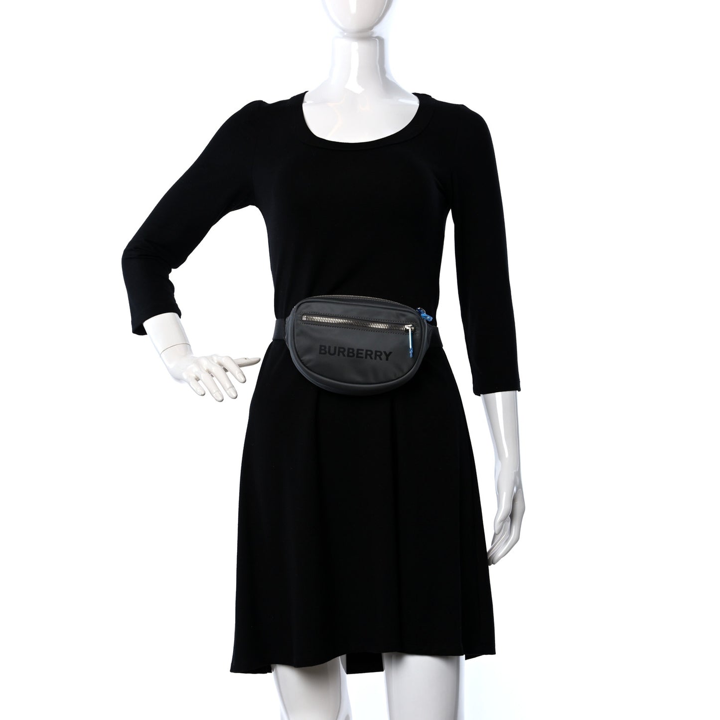 Econyl Logo Print Small Cannon Bum Bag Charcoal Grey