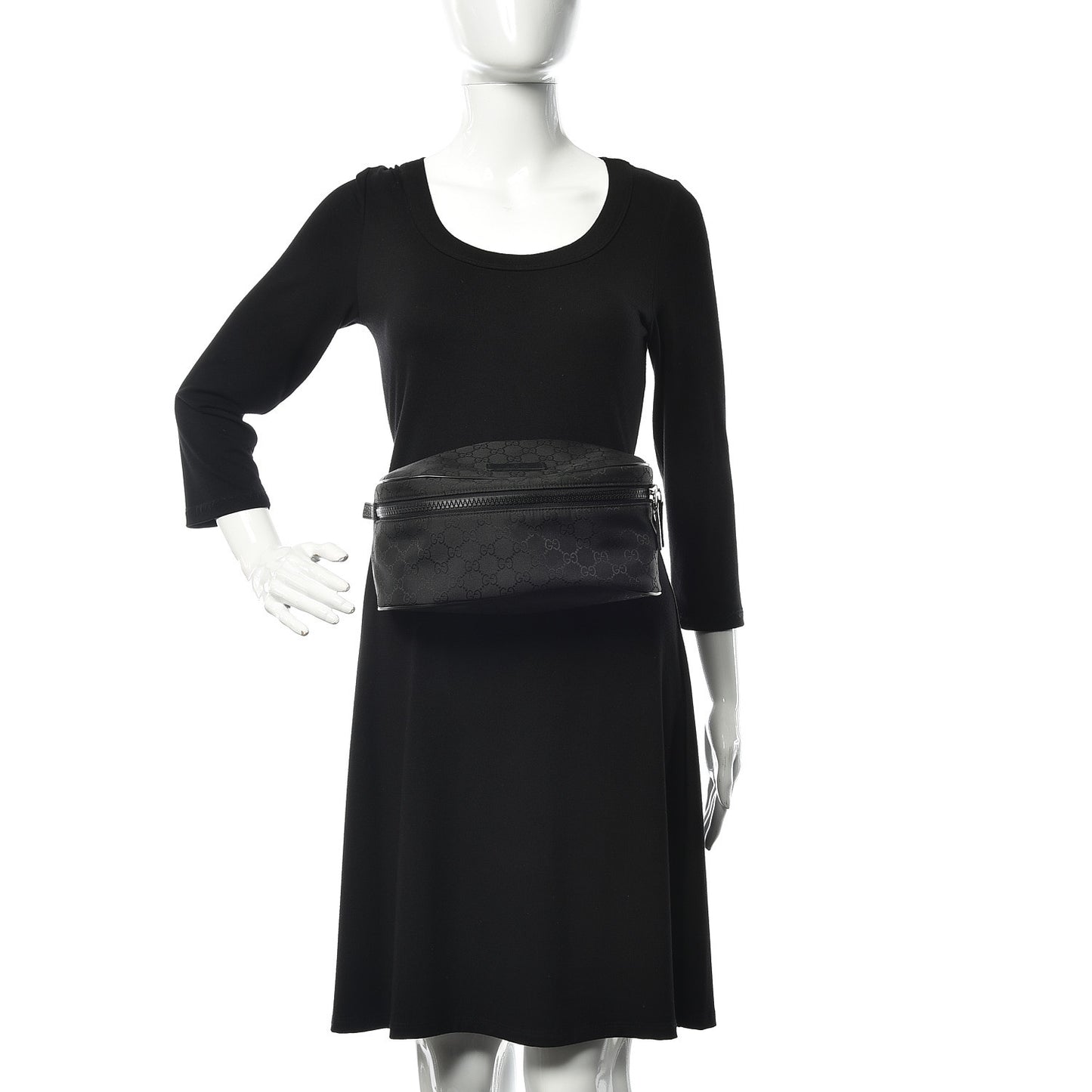 Nylon Monogram Fanny Pack Belt Bag Black