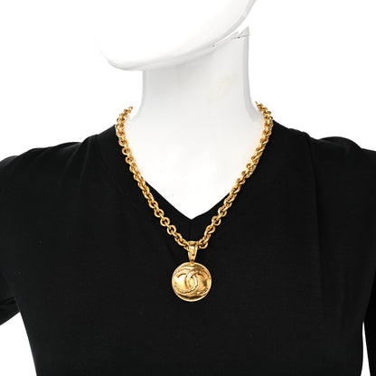 Chanel Metal CC Chain Pendant Necklace Gold 2 of 8