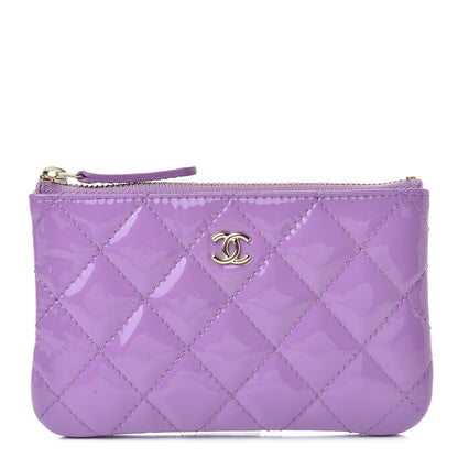 Chanel Patent Quilted Small Cosmetic Case Purple 1 of 7