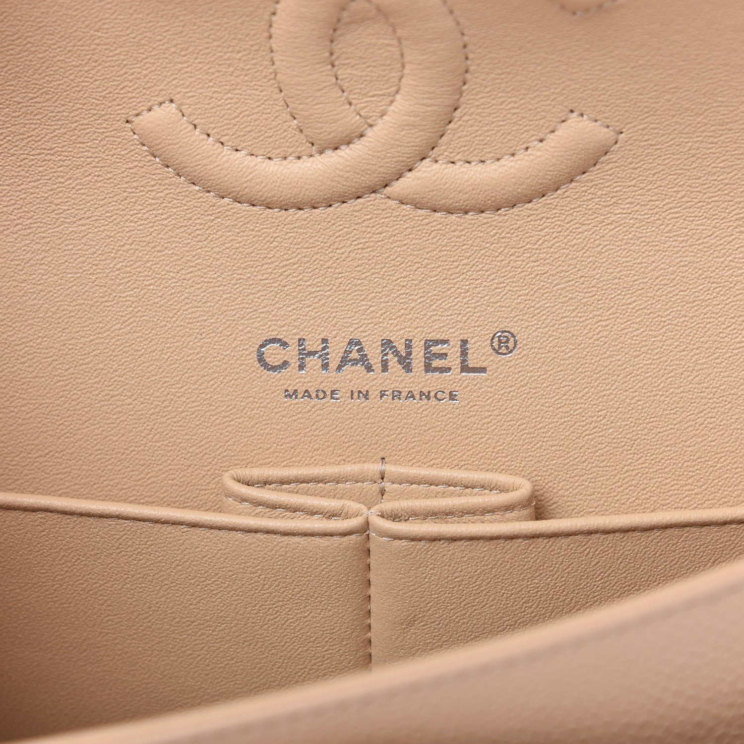 Chanel Caviar Quilted Medium Double Flap Beige 8 of 11