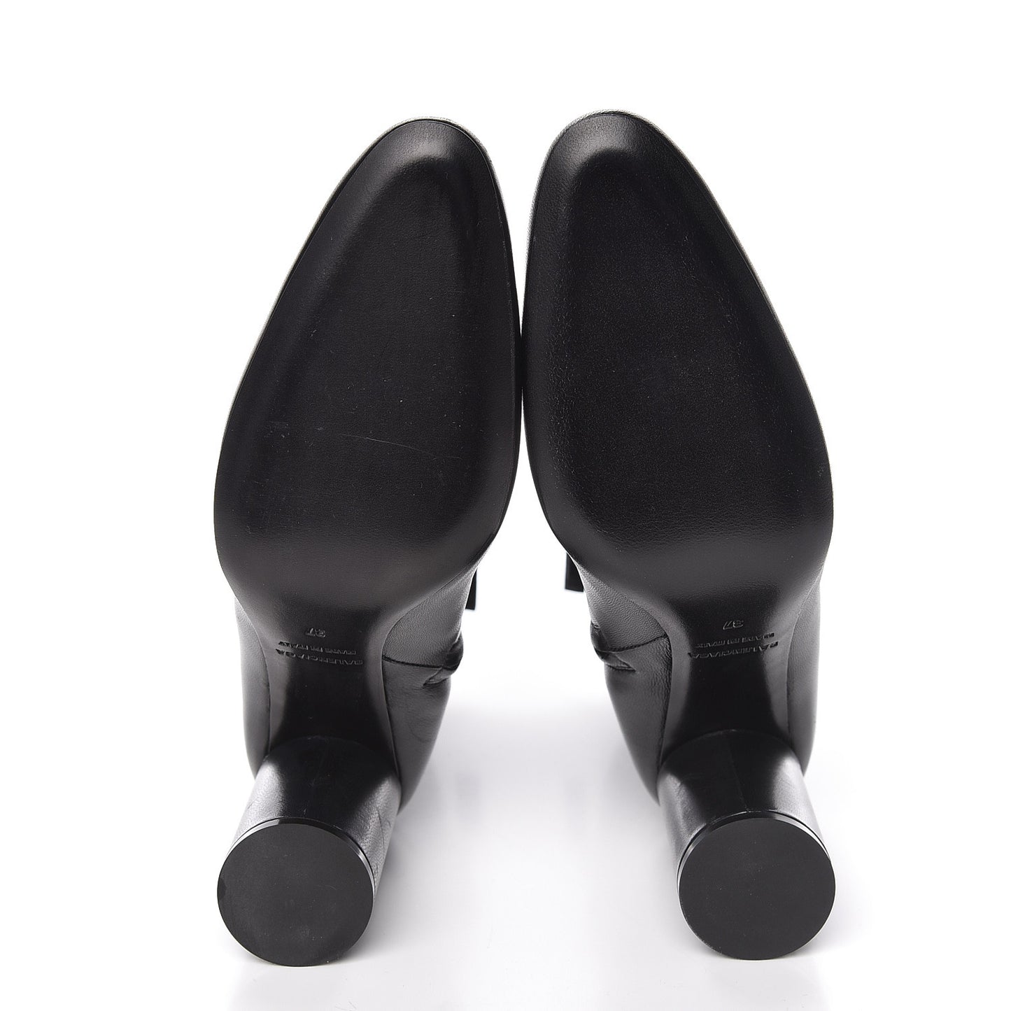 Shiny Sheepskin 20mm Oval Booties 37 Black