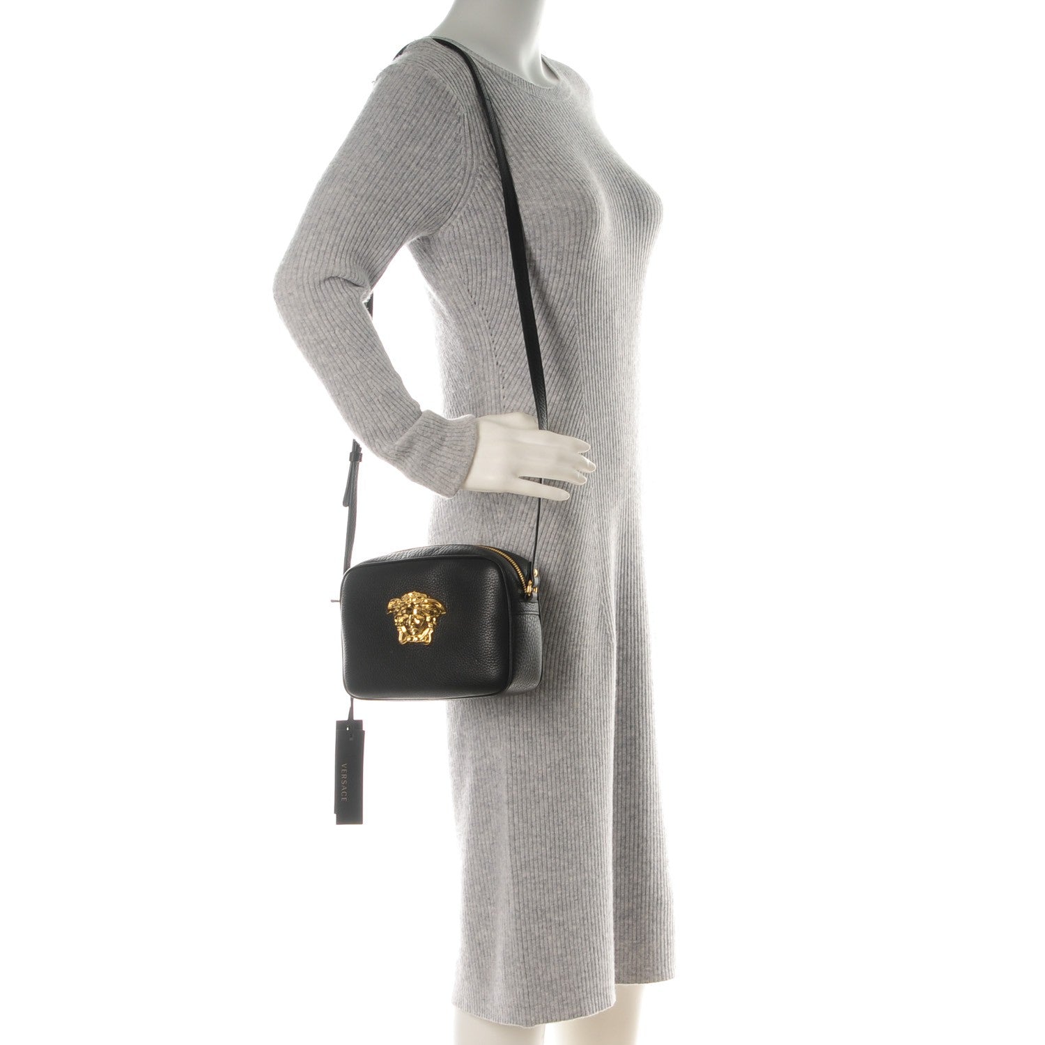 Versace Calfskin Palazzo Camera Bag Black 2 of 6