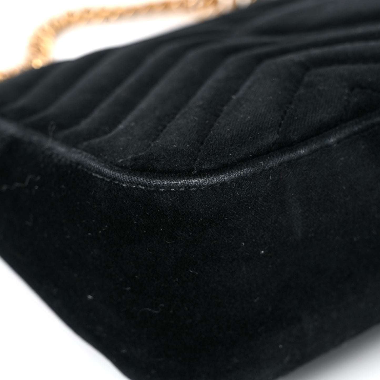 Velvet Matelasse Small GG Marmont Shoulder Bag Black