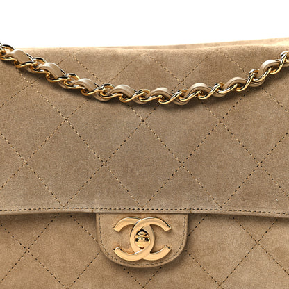 Chanel Suede Calfskin Small Souplissimo Maxi Flap Dark Beige 16 of 21