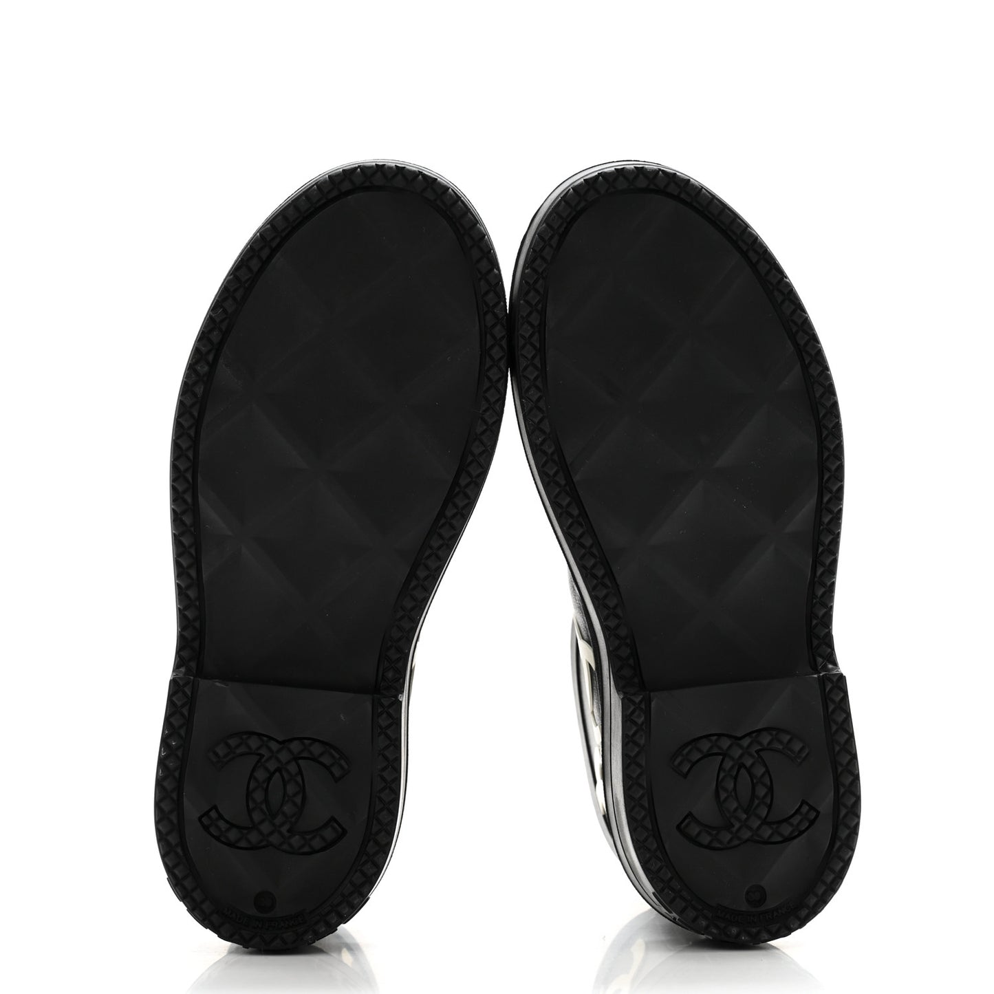 Rubber CC Print Boots 39 Black