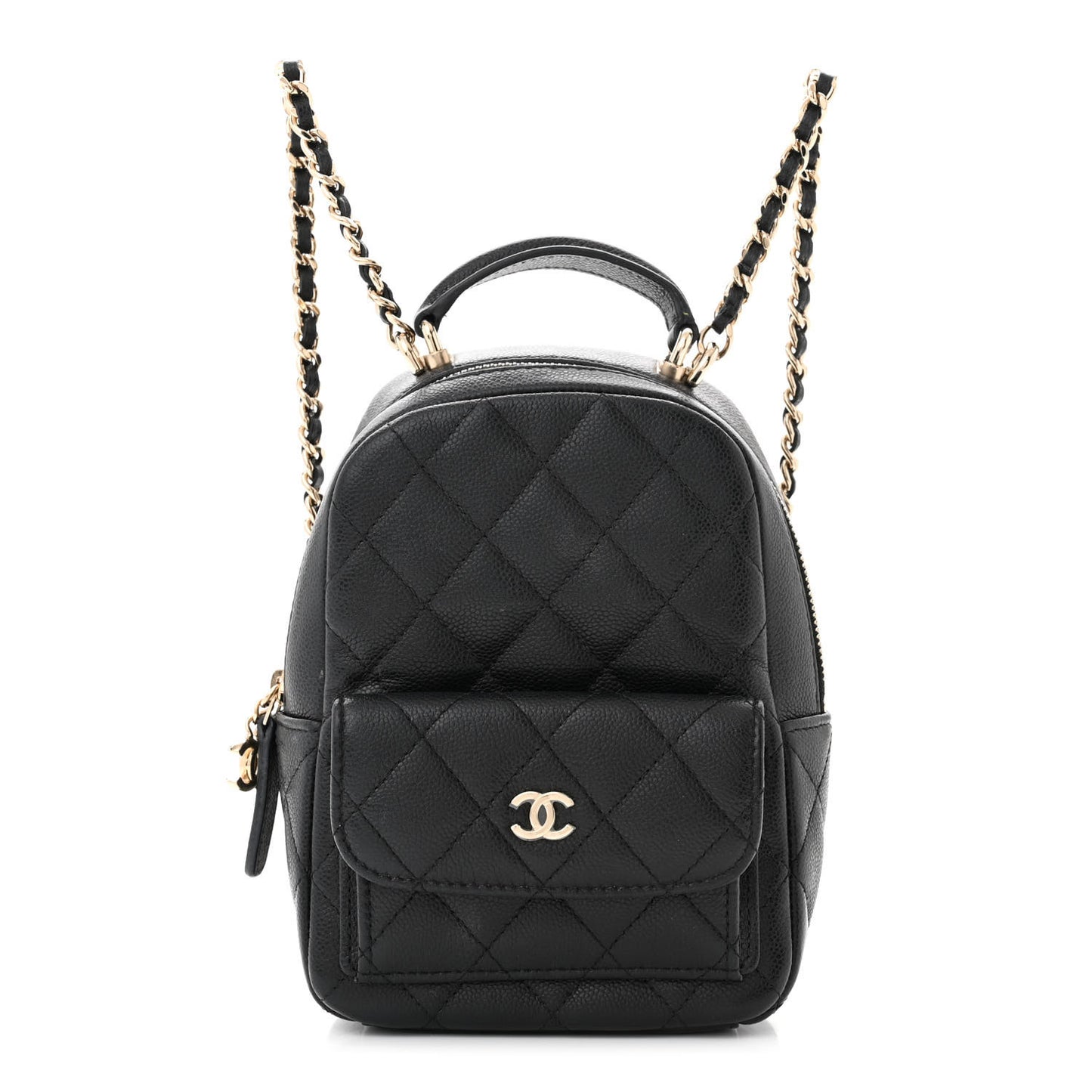 Caviar Quilted CC Mini Classic Backpack Black