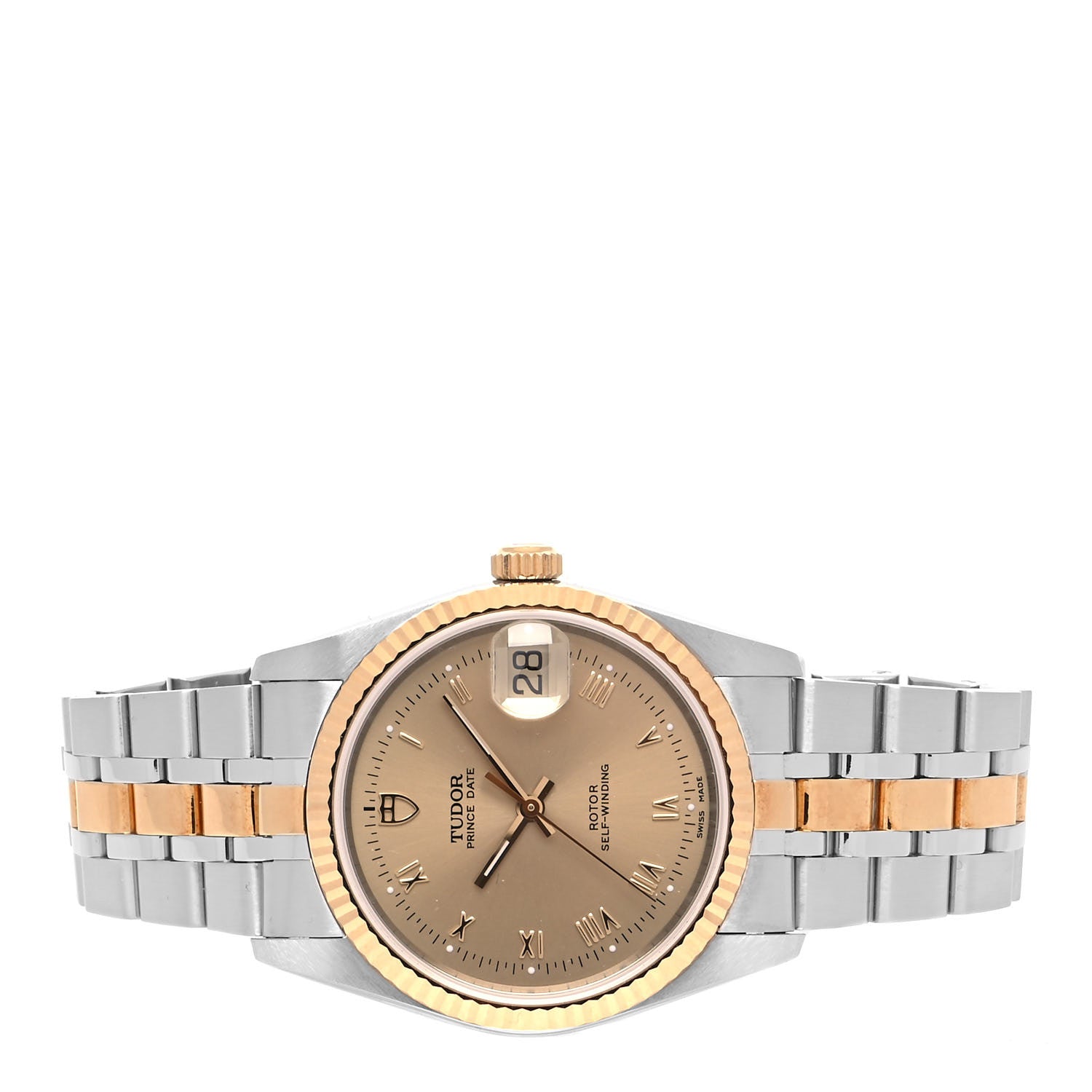 TUDOR Stainless Steel 18K Yellow Gold 34mm Prince Date Automatic Watch Champagne 74033 2 of 5