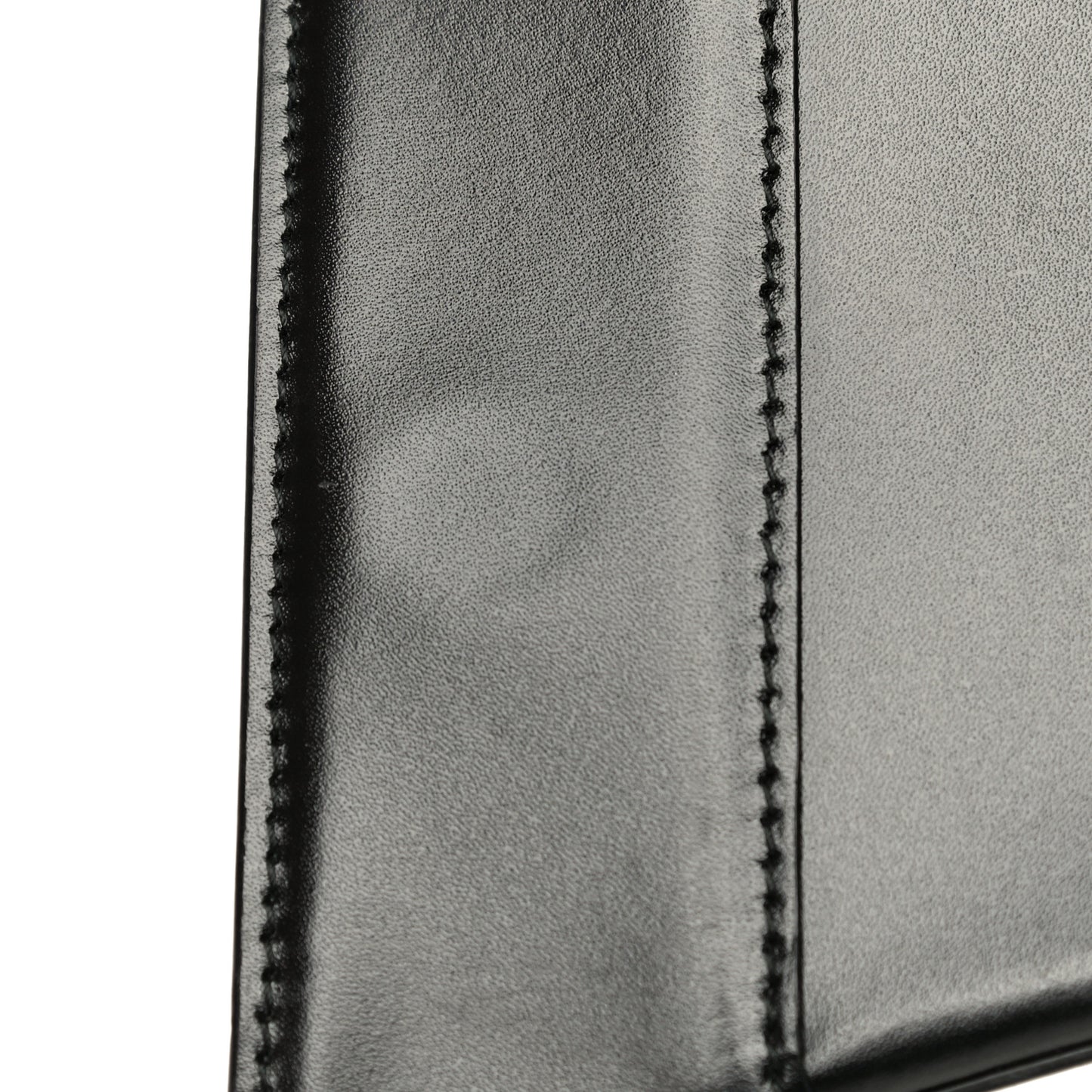 Shiny Box Calfskin Small Hourglass Top Handle Bag Black